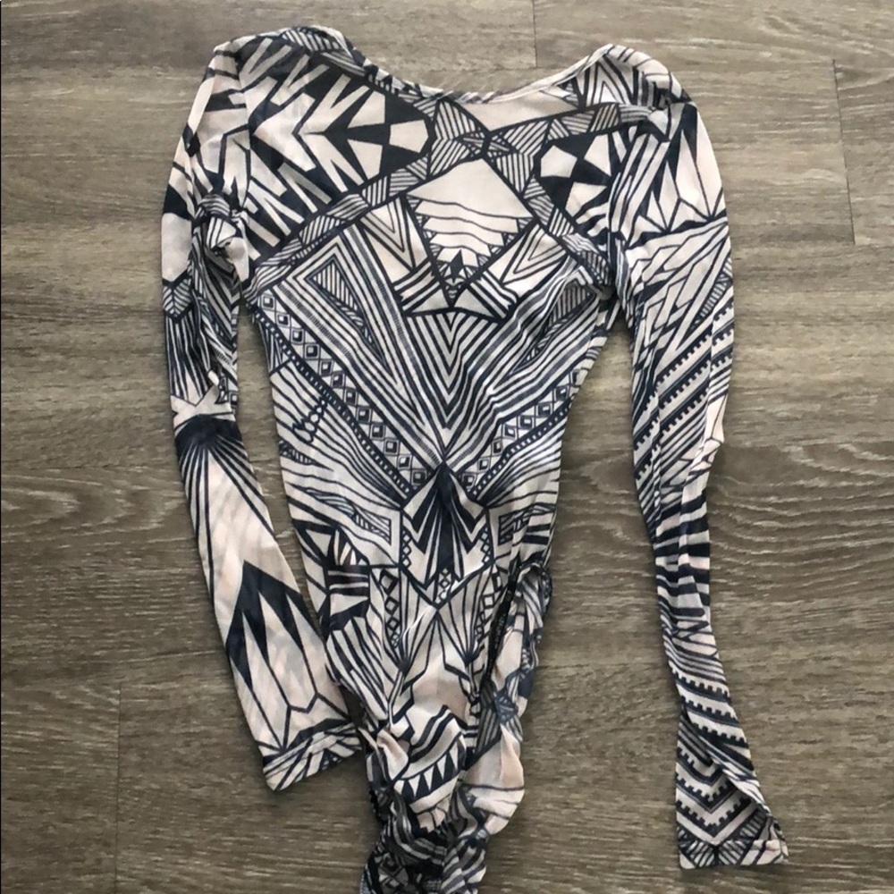 Sheer print bodysuit. Boohoo with tag.